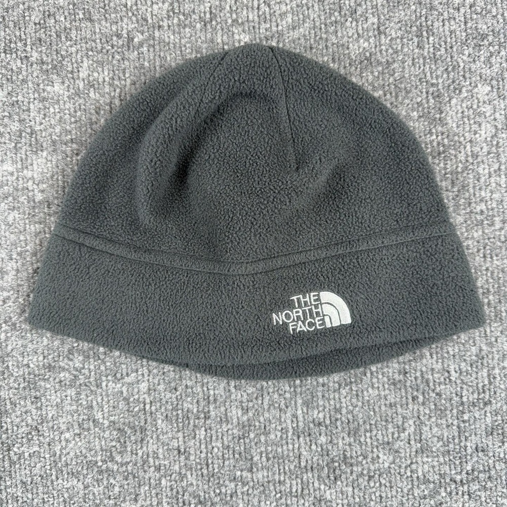 The North Face Hat Beanie Mens L Gray Polartec Fleece Made USA Winter AHJQ